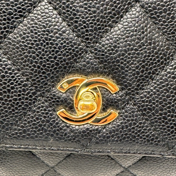 💎💯Authentic CHANEL Black Caviar Quilted Top Handle Kelly💎 - Picture 6 of 7